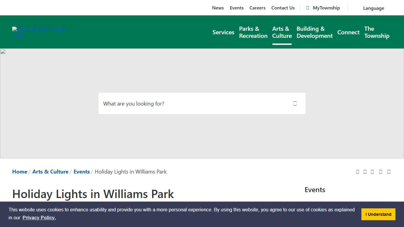Holiday Lights in Williams Park - Township of Langley